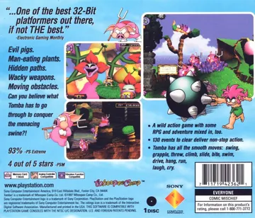 Tomba! (US) box cover back